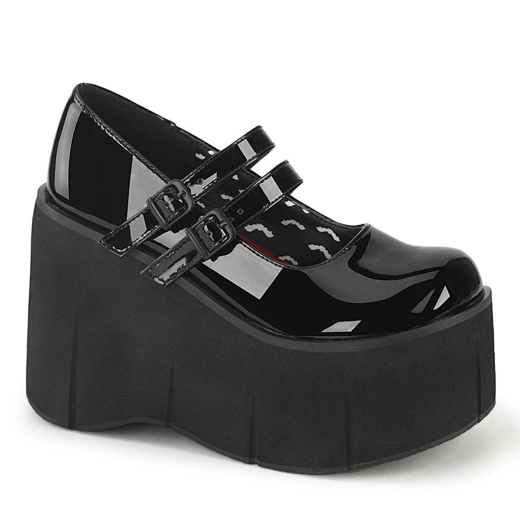 Chaussures Plateforme Demonia Kera 08 Brevet Femme - Noir 85143-EAHL